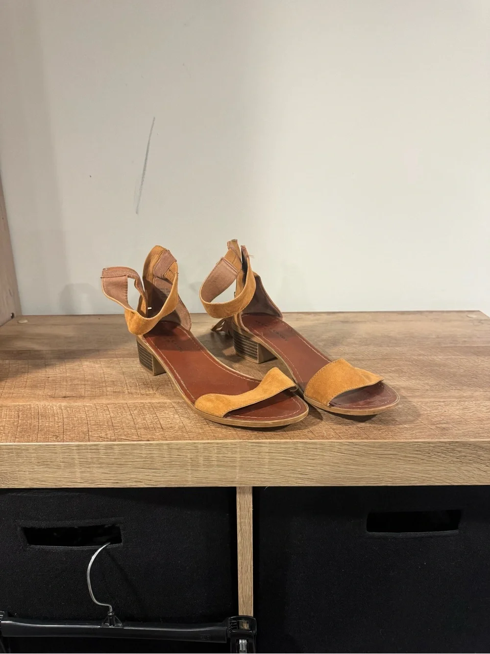 Rock & Candy Suede Tassel Ankle-Strap Sandals in Tan